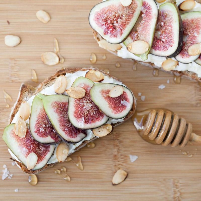 Ricotta and Fig Jam on English Muffin
