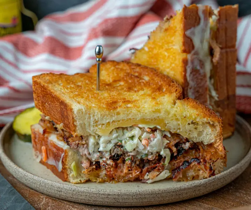 Pulled Pork and Gouda Grilled Cheese