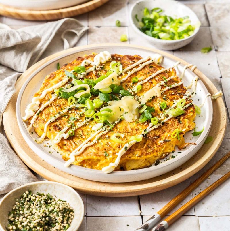 Cabbage Pancakes (Okonomiyaki-Style)