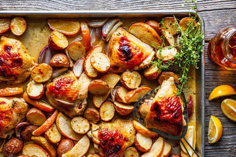 One-Pan Chicken Thighs With Baby Potatoes