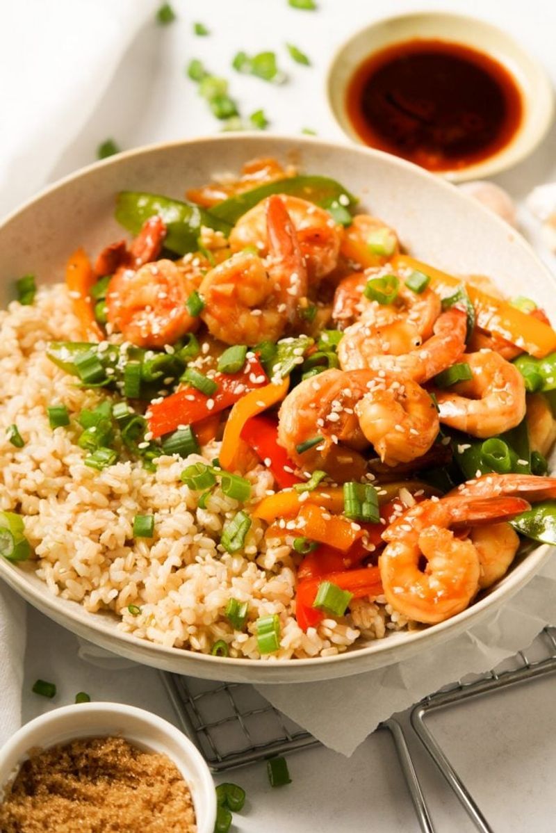 Shrimp Stir-Fry with Brown Rice