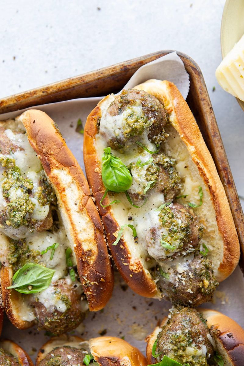 Pesto Turkey Meatball Sub
