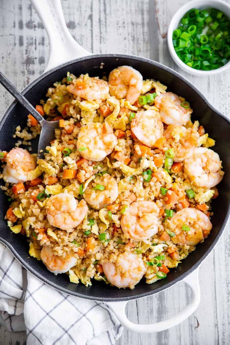 Cauliflower Rice Stir-Fry With Shrimp
