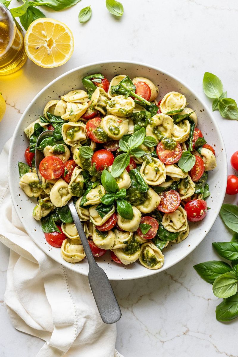 Pesto Tortellini with Spinach