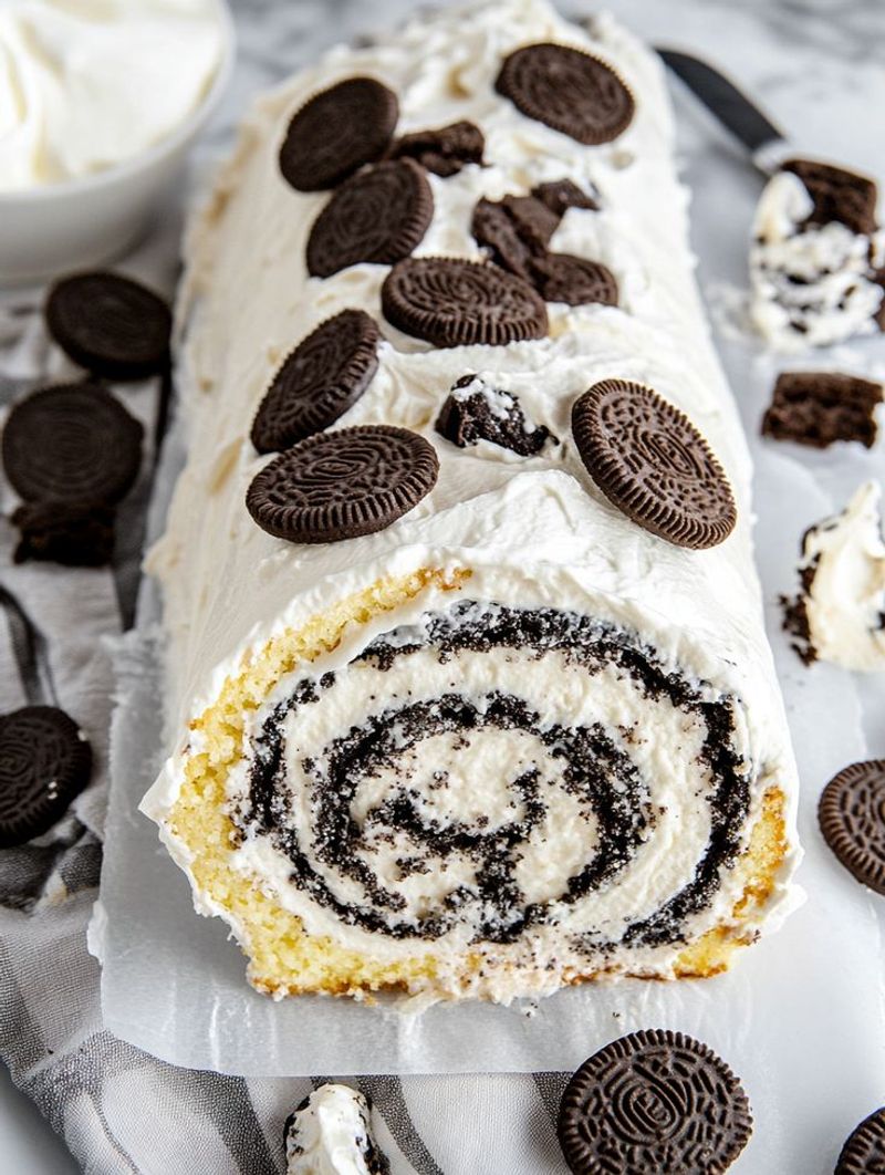 Oreo Cookies and Cream Cake Roll