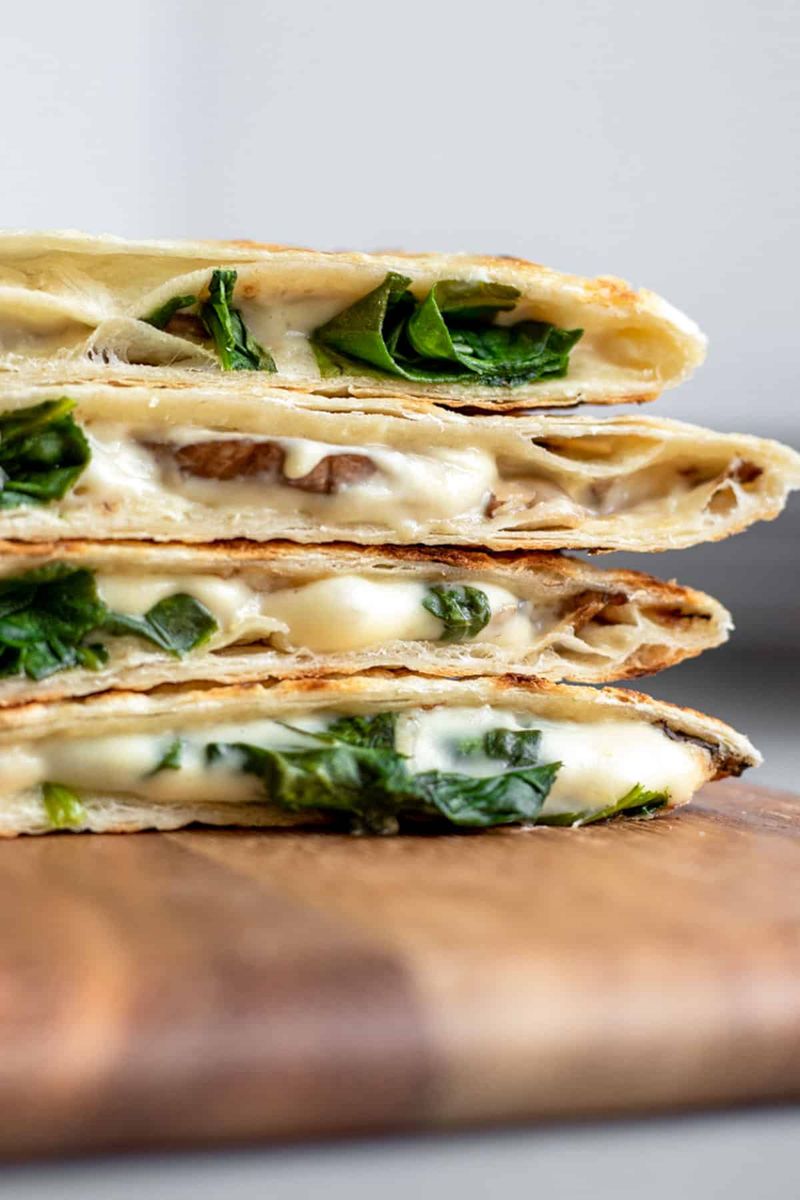 Mushroom And Herb Quesadillas With Chipotle Sauce