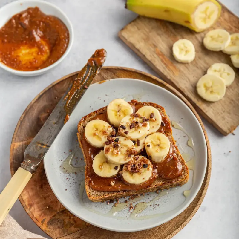 Banana on Toast with Peanut Butter