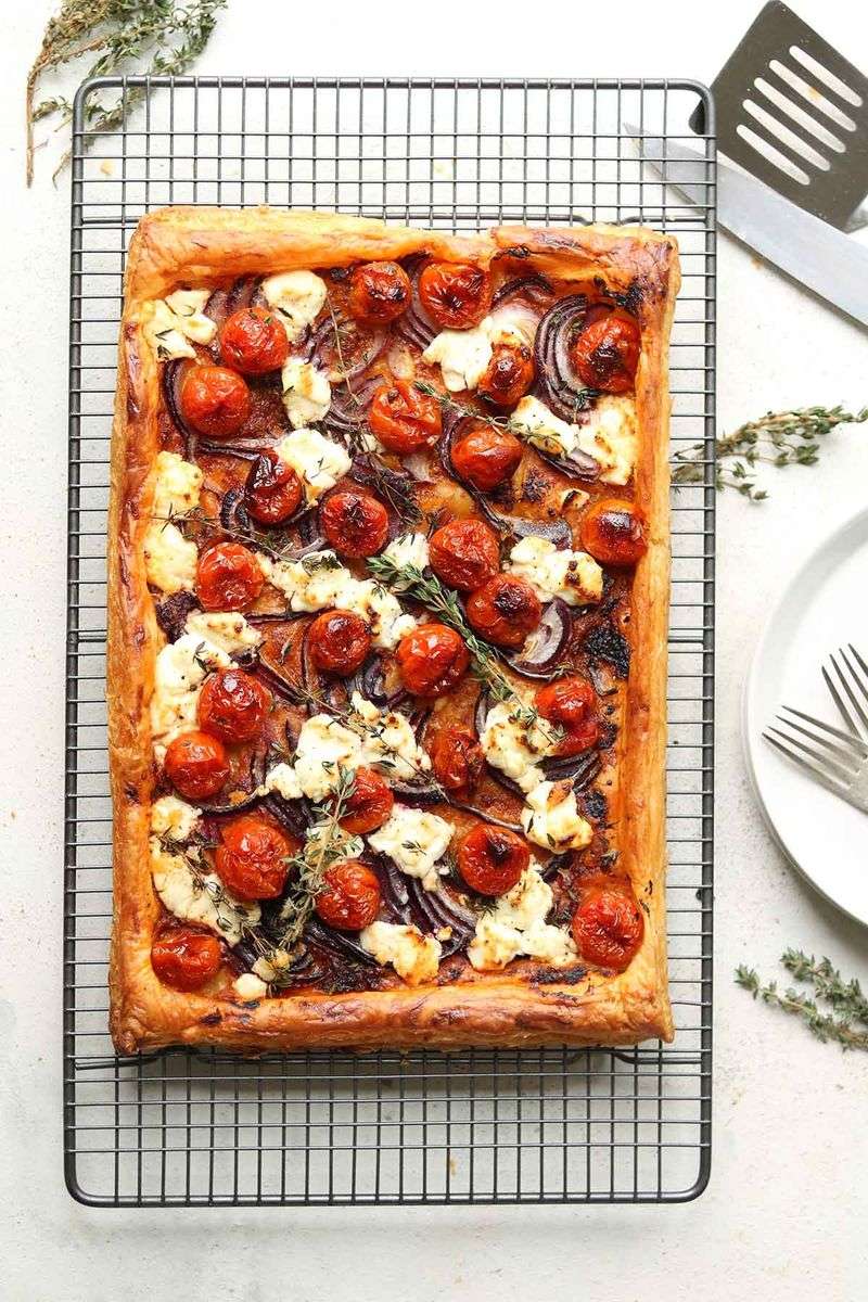 Roasted Vegetable Tart with Goat Cheese