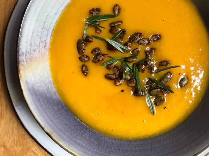 Butternut Squash Soup with Toasted Pepitas