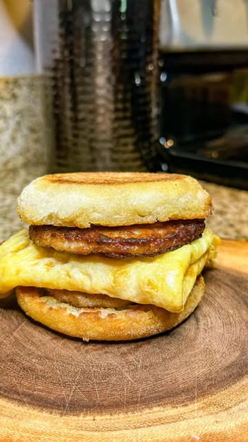 Folded Egg on English Muffin