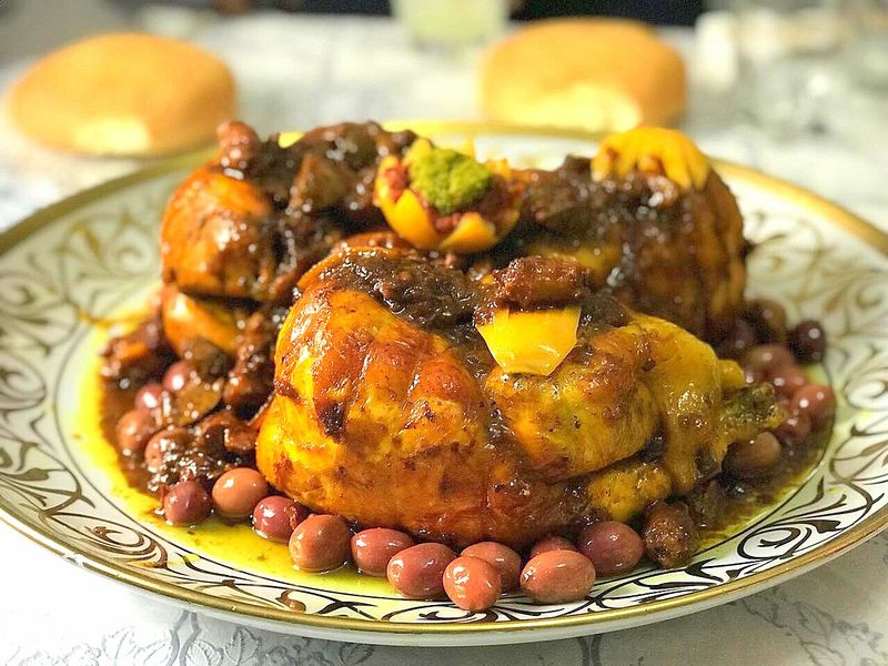 Moroccan Spiced Roasted Chicken (Djej Mhammer)