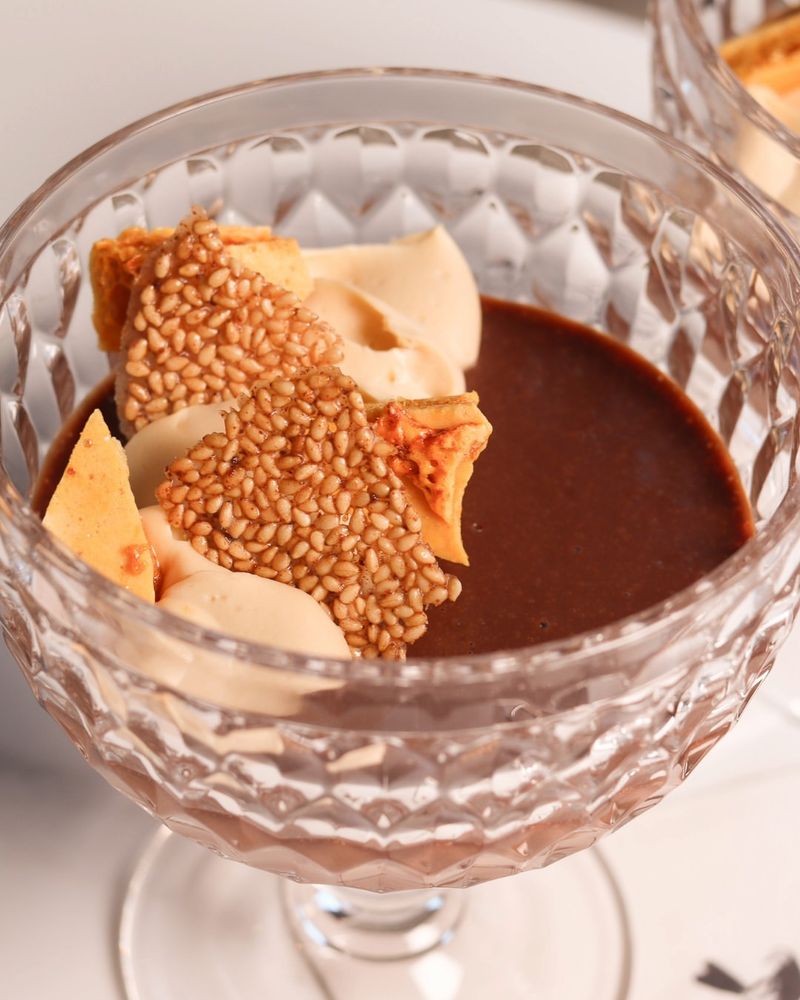 Tahini Chocolate Mousse with Honeycomb
