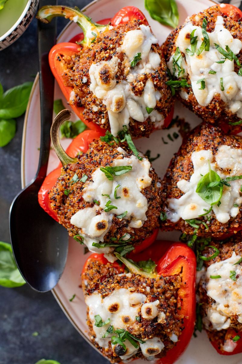 Stuff Peppers with Crumbly Cheshire and Quinoa