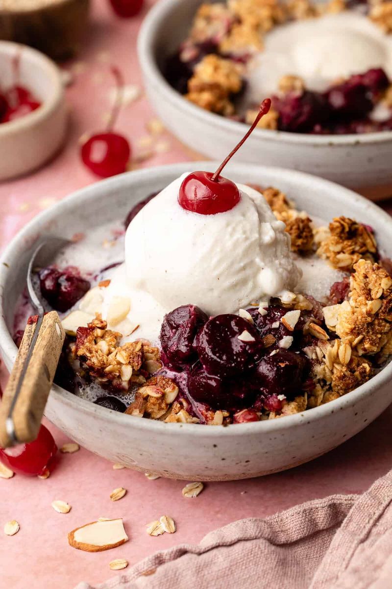 Cherry and Almond Crumble