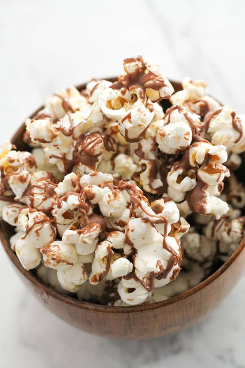 Stovetop Popcorn Drizzled With Chocolate