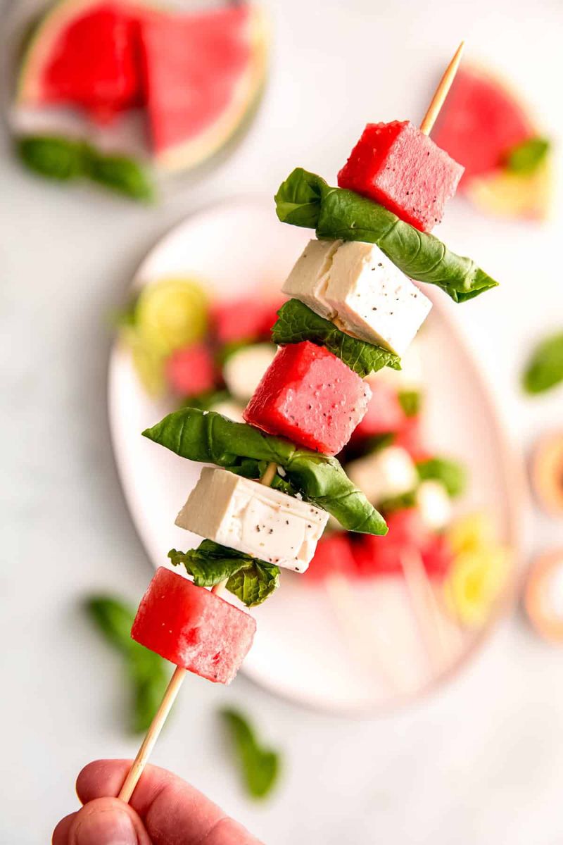 Watermelon Feta Skewers
