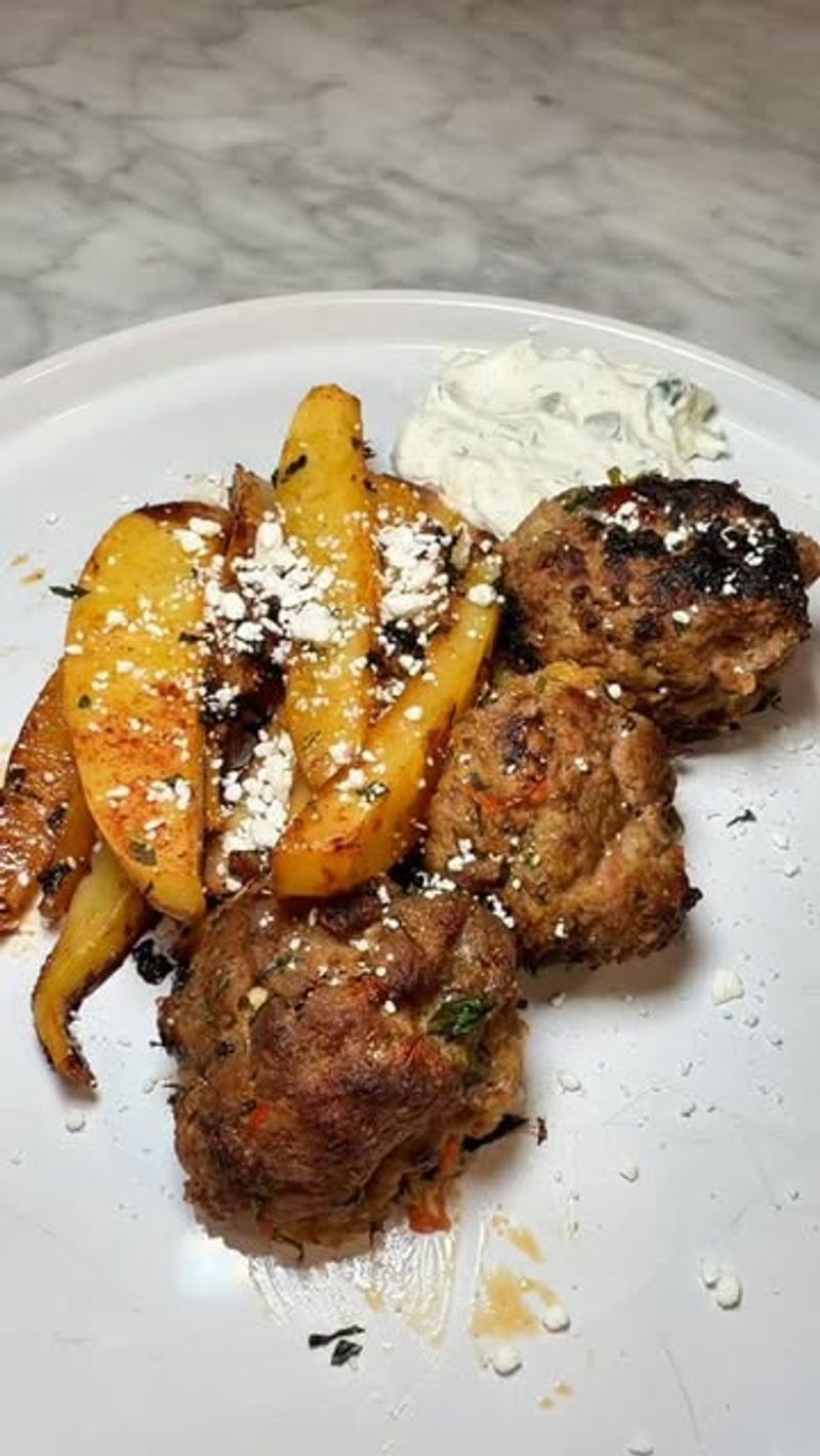 Spiced Lamb Meatballs With Roasted Potato Wedges