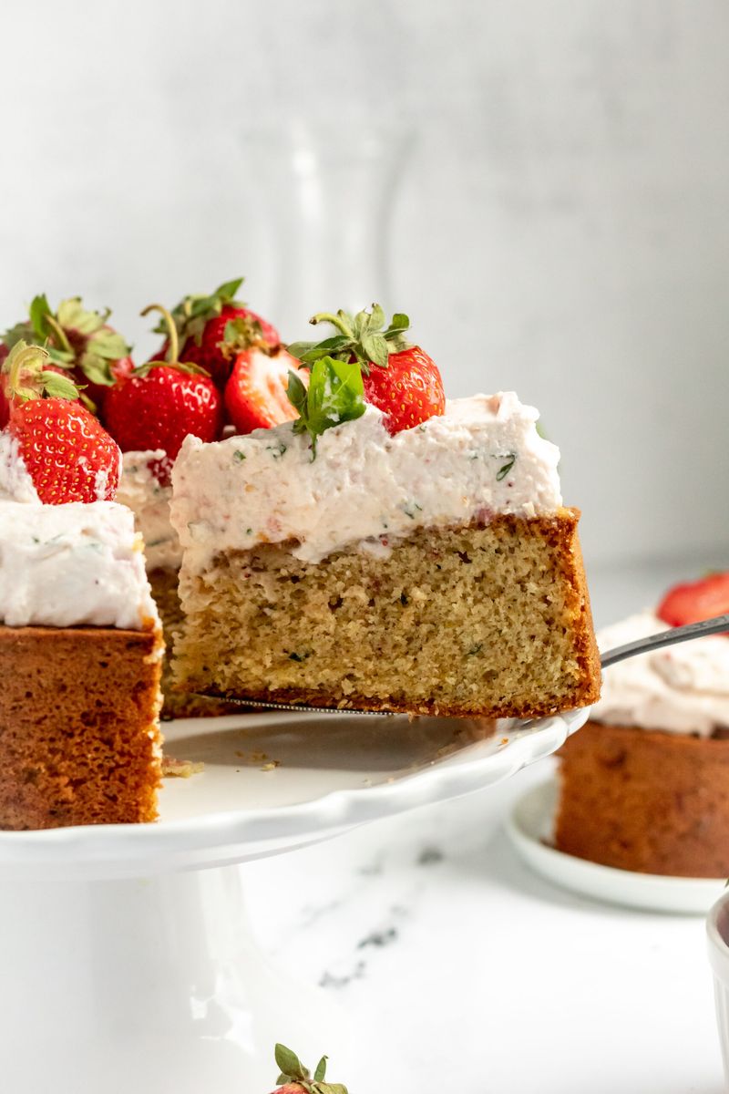 Strawberry Basil Cake
