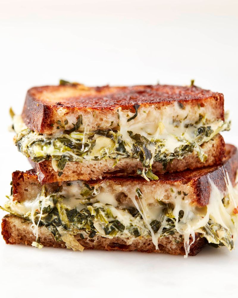 Spinach and Artichoke Grilled Cheese