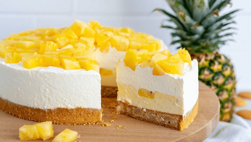 Tropical Pineapple Pudding Layered Dessert