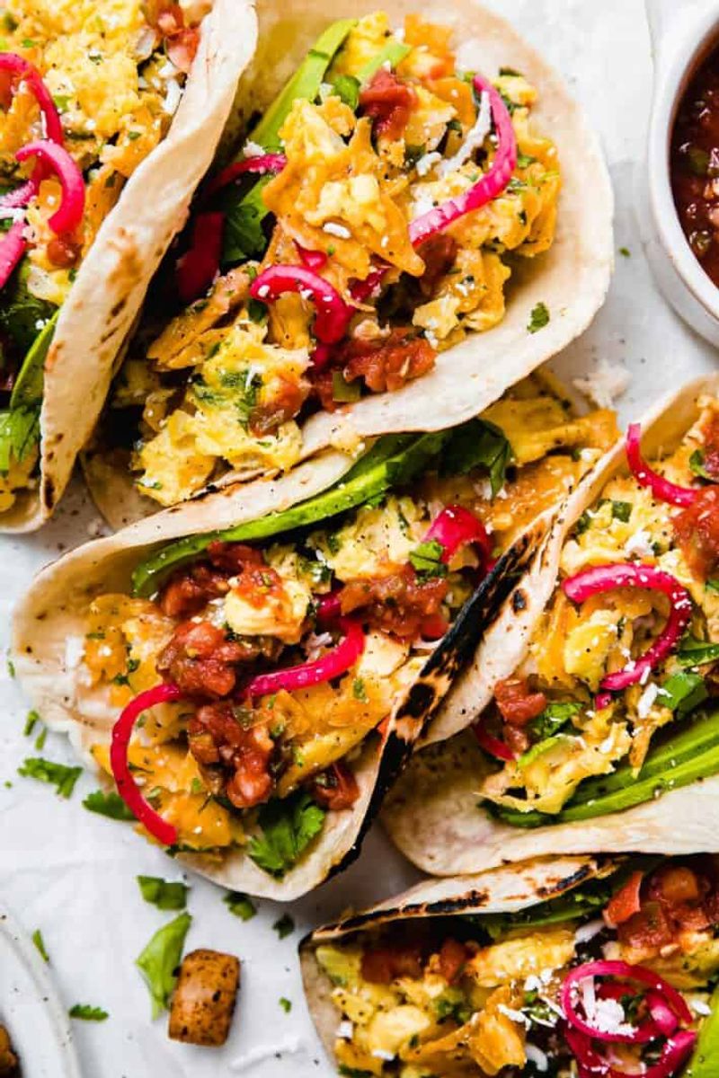 Loaded Breakfast Tacos with Pickled Jalapeños