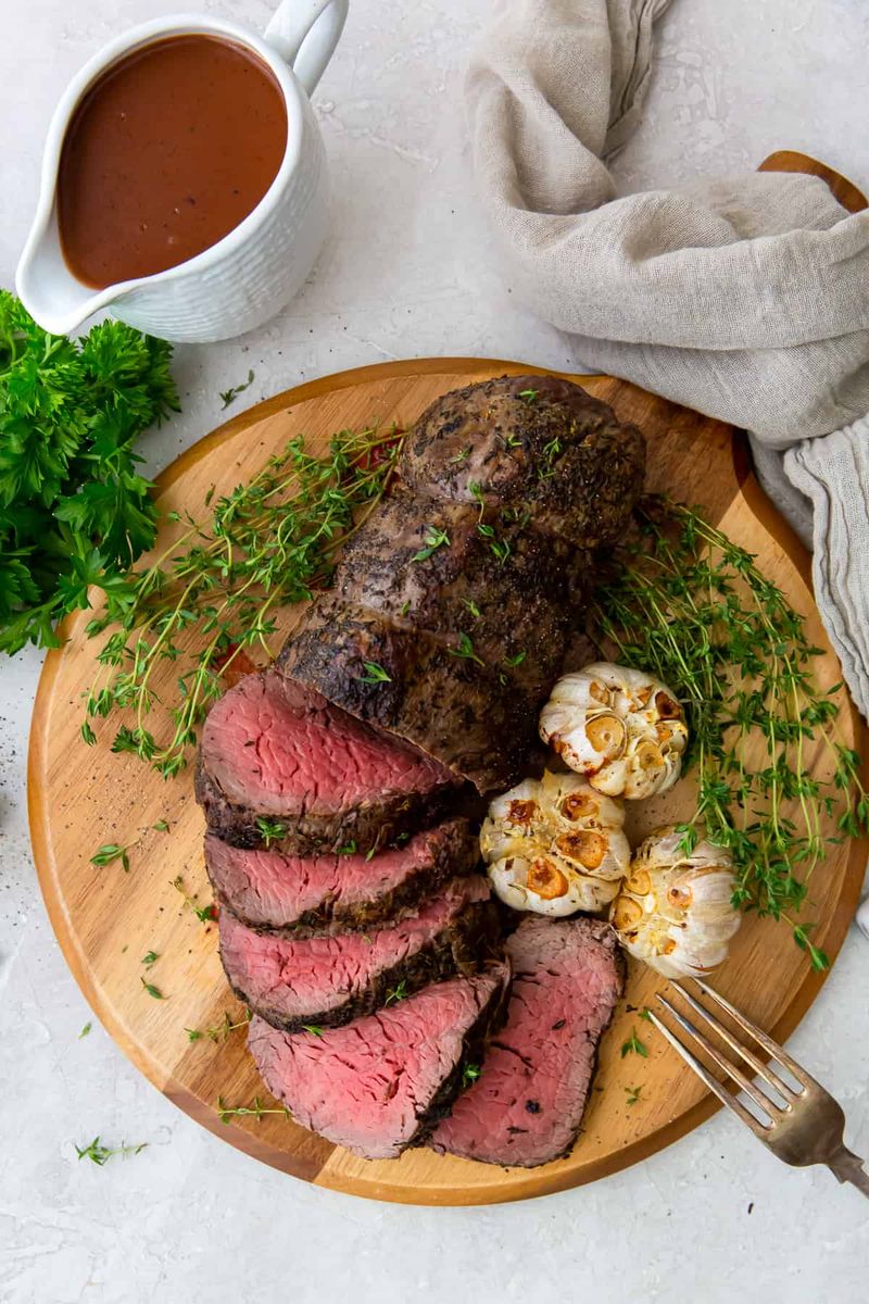 Beef Tenderloin with Red Wine Sauce