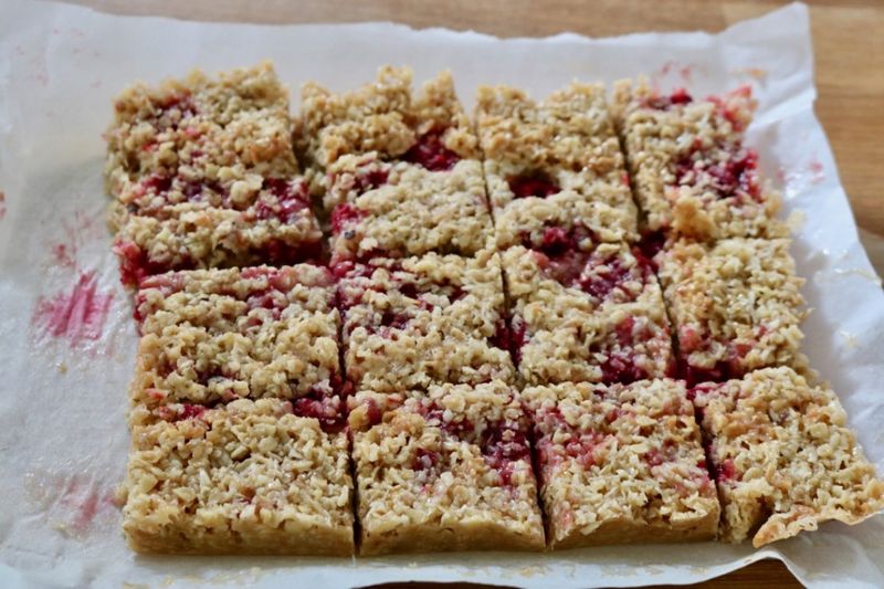 Oat Flapjacks with Blackberry Jam