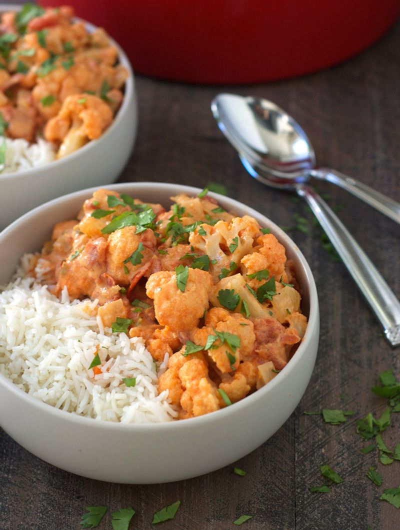 Cauliflower Curry with Fluffy Rice