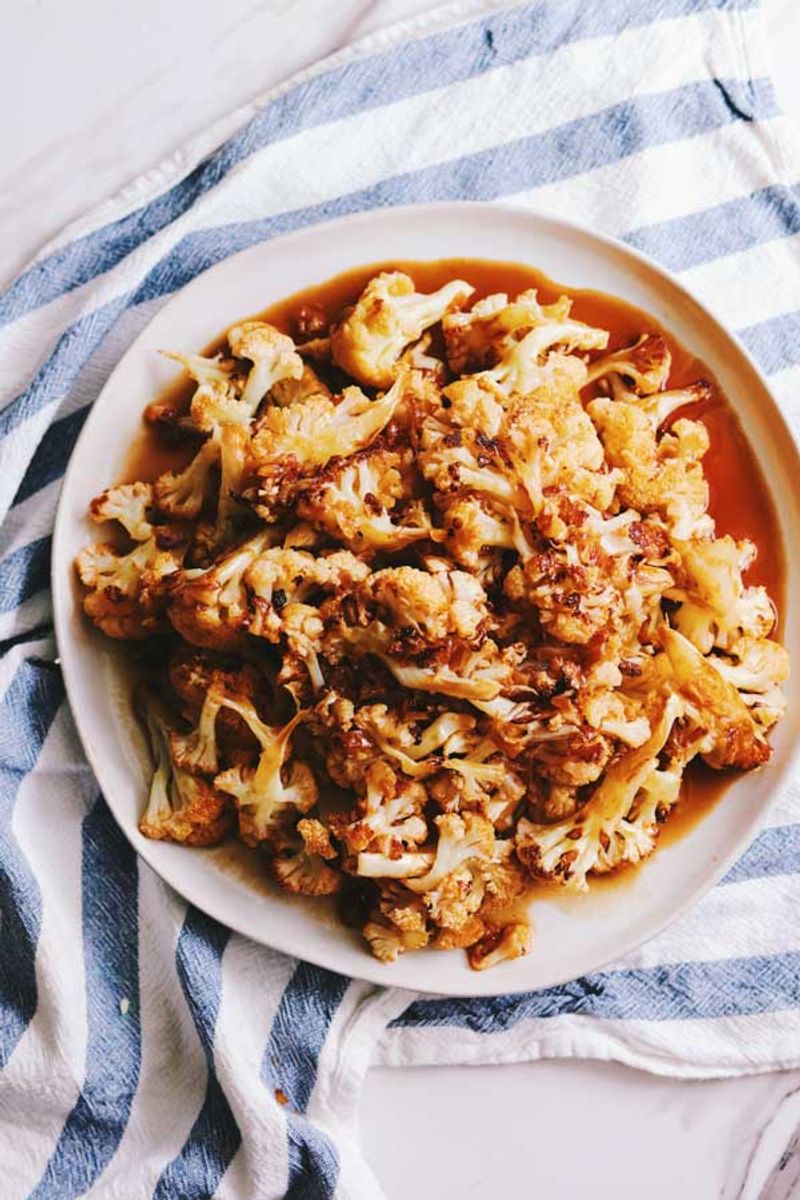 Honey Garlic Roasted Cauliflower