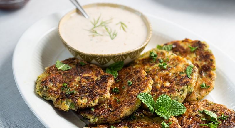 Zucchini Fritters With Yogurt Dip