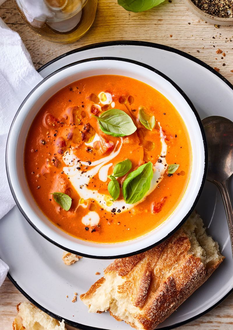 Tomato Soup with Crusty Bread