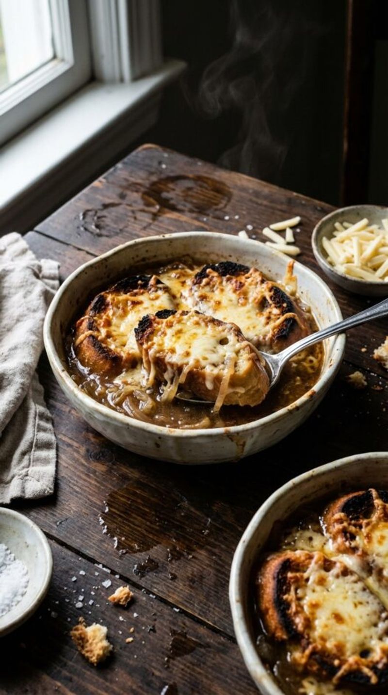 Mozzarella-Topped French Onion Soup