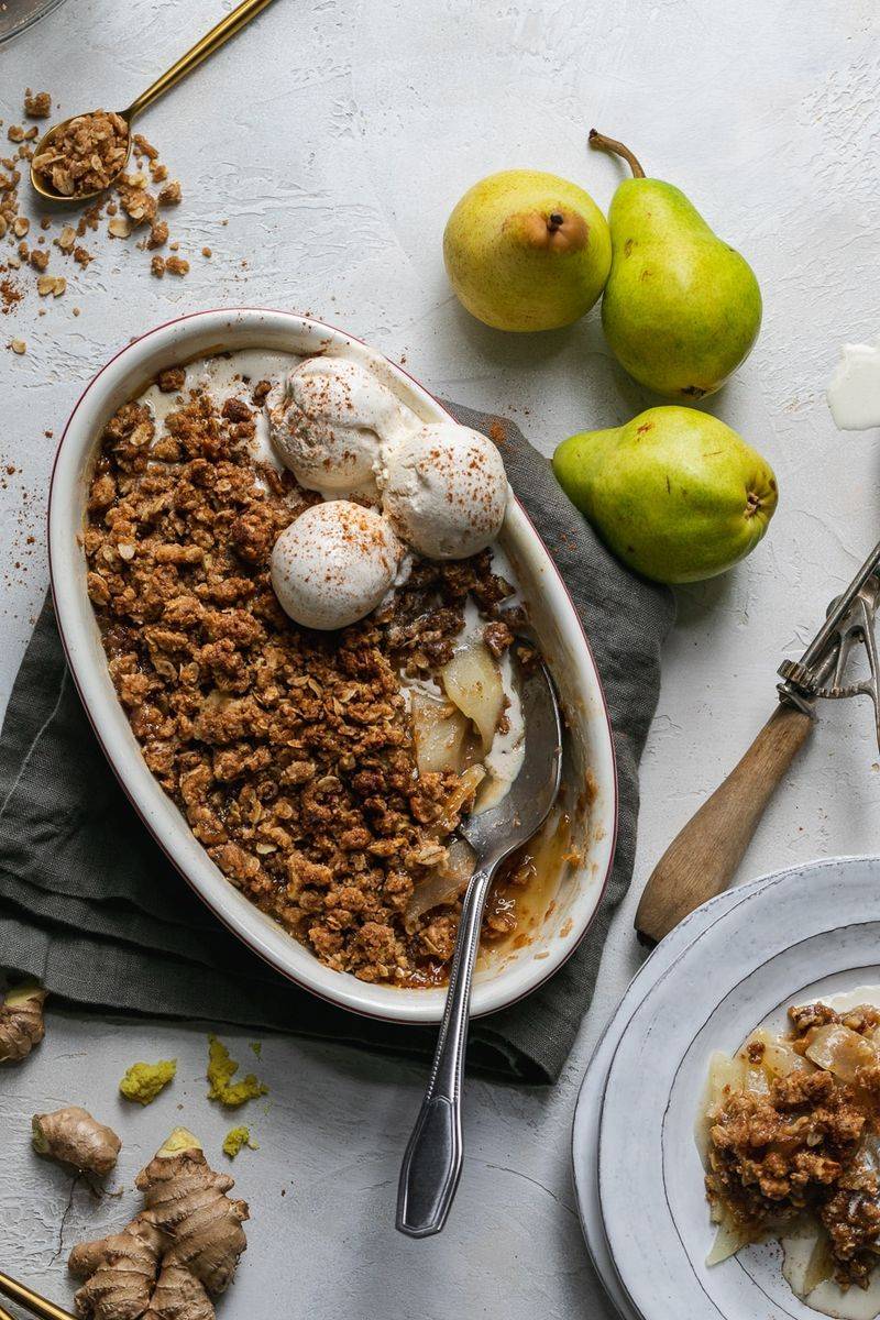 Pear and Ginger Crumble