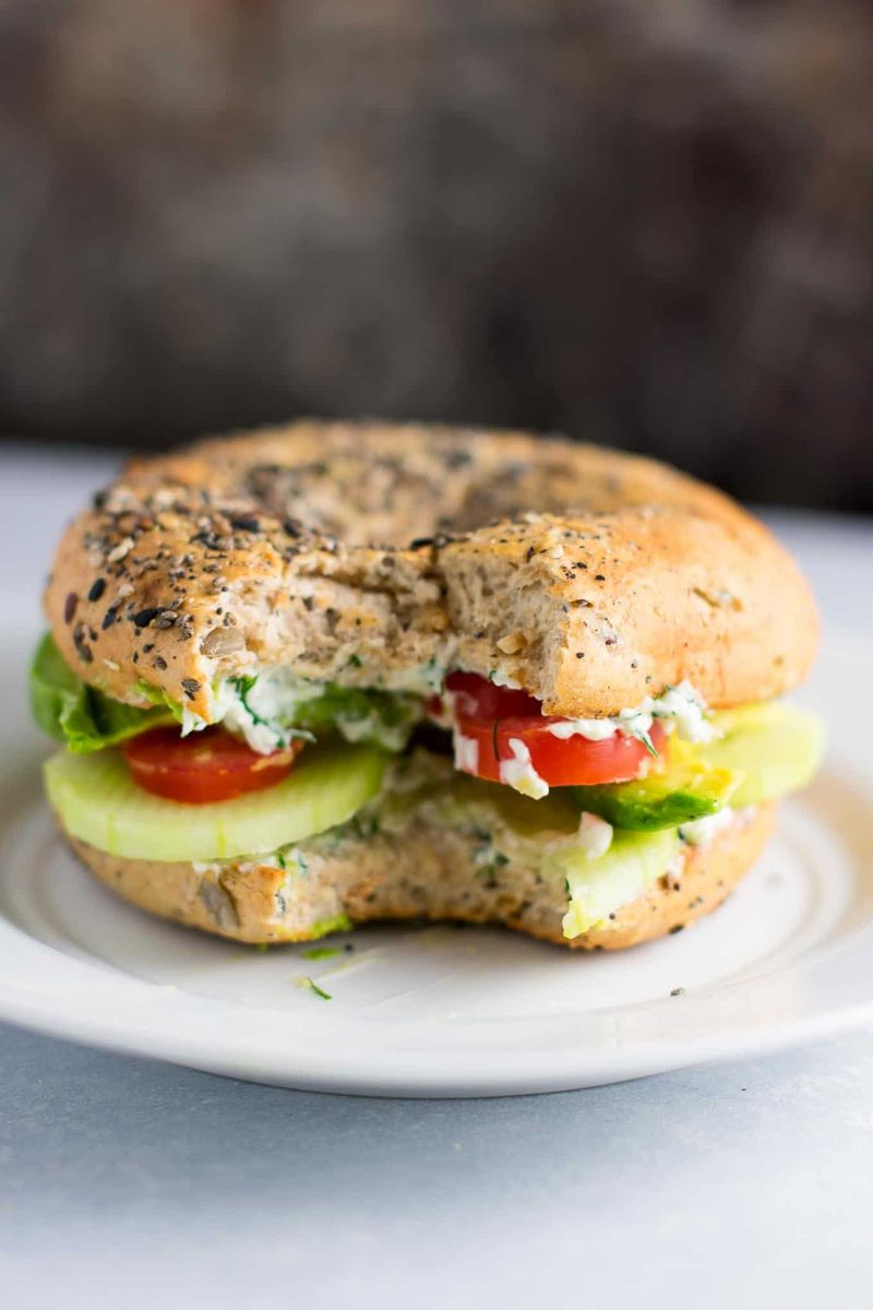 Cream Cheese and Veggie Bagel