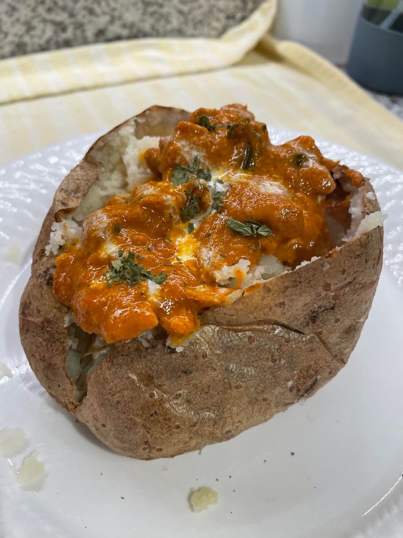 Butter Chicken Stuffed Baked Potatoes
