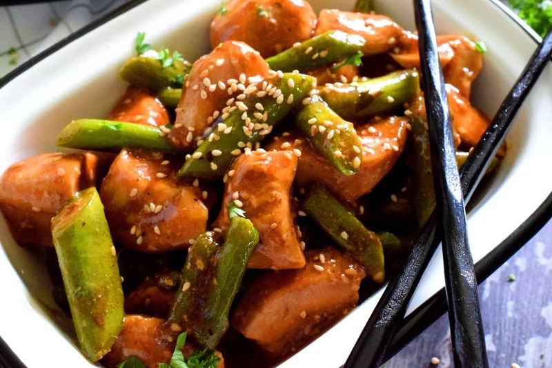 Teriyaki Chicken With Asparagus And Sesame Rice