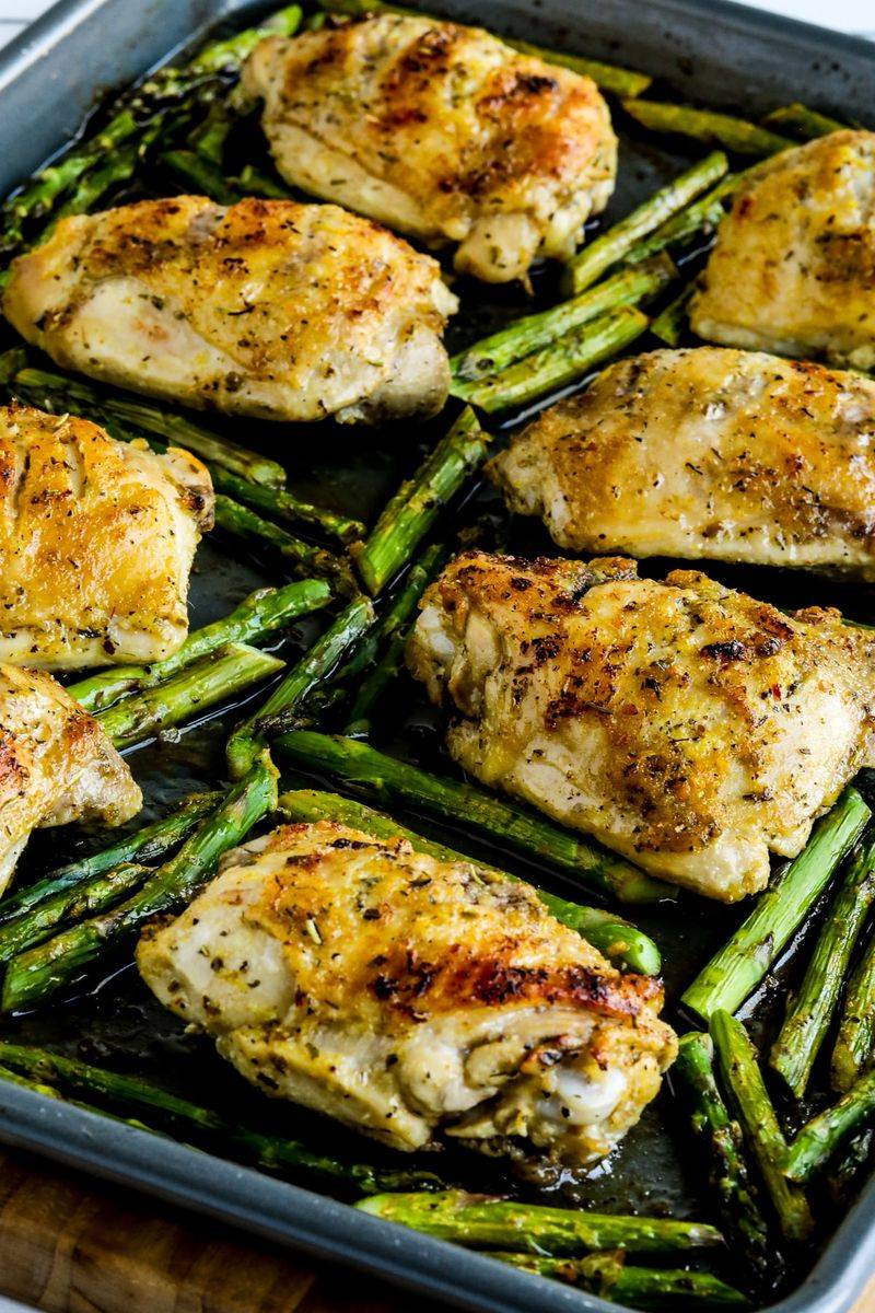 Sheet Pan Chicken Thighs With Asparagus And Potatoes
