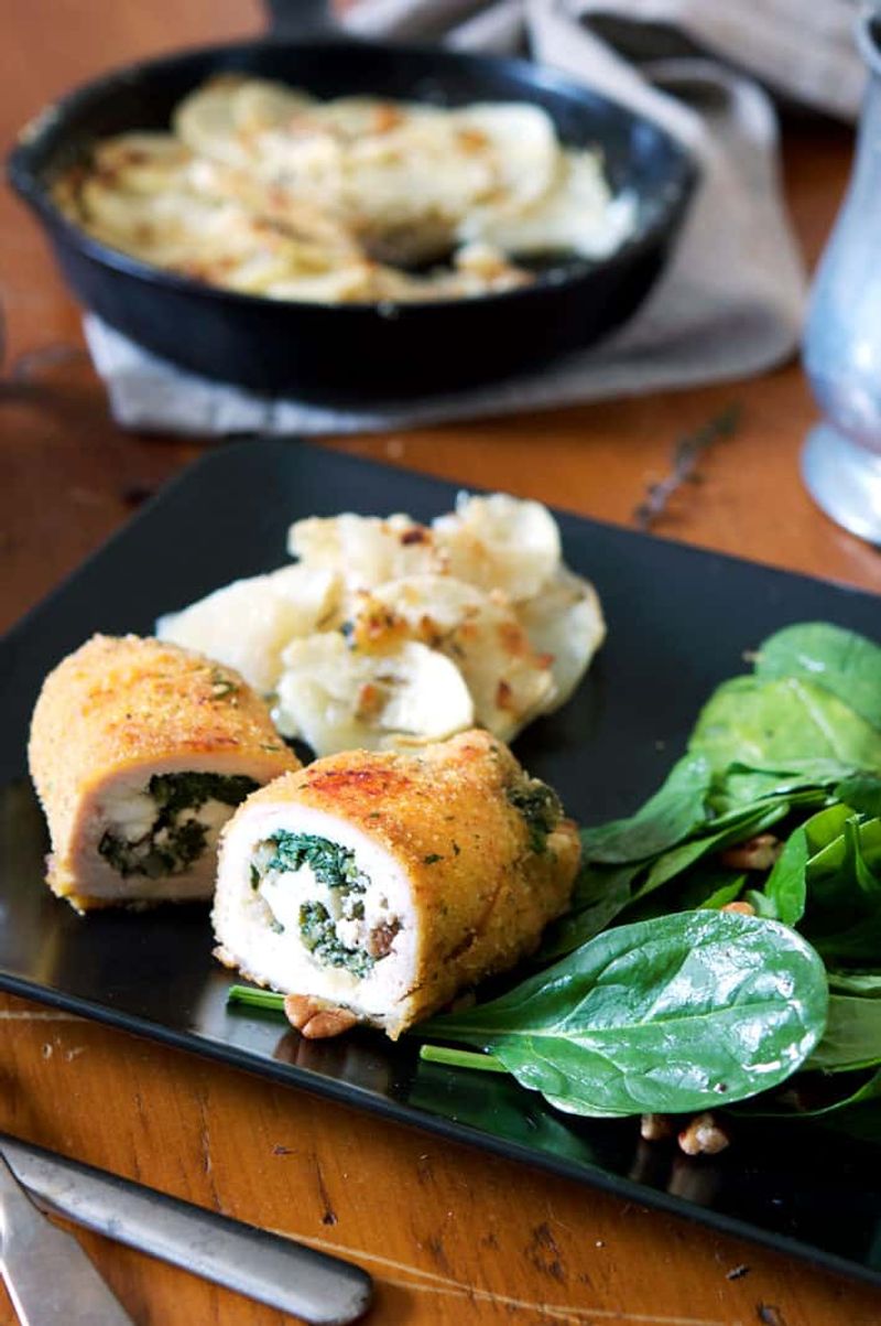 Spinach and Feta Chicken Pinwheels