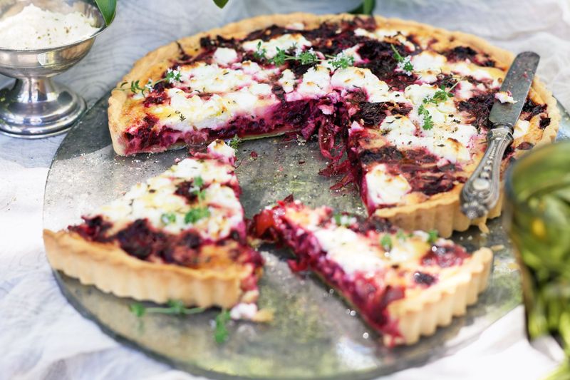 Beetroot and Goat Cheese Tart