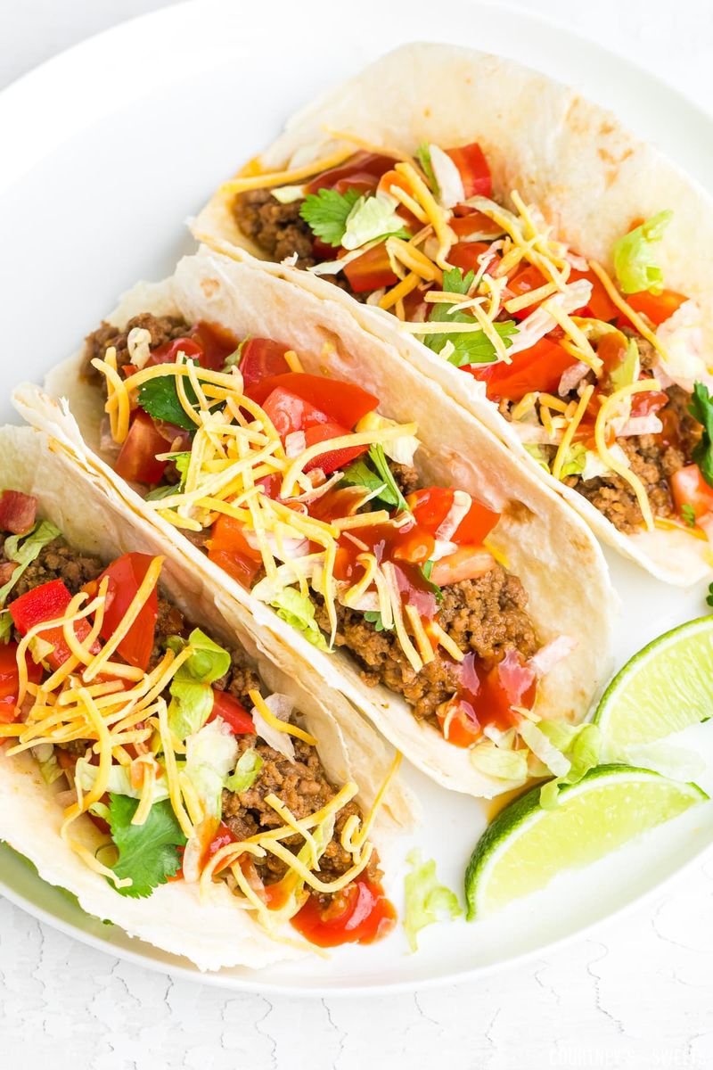 Soft Tacos with Ground Beef