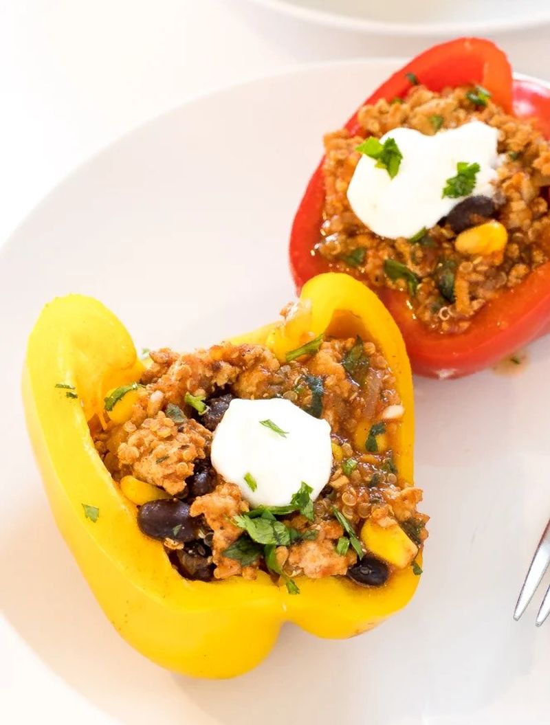 Turkey and Quinoa Stuffed Peppers