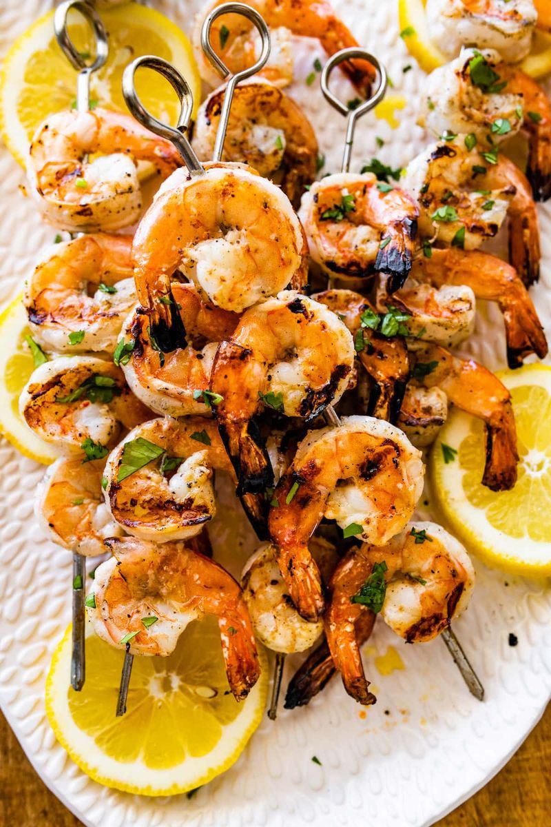 Lemon Garlic Shrimp Skewers