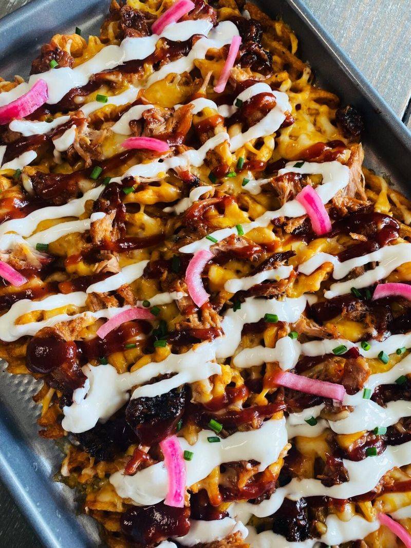 Chip Waffles With Pulled Pork