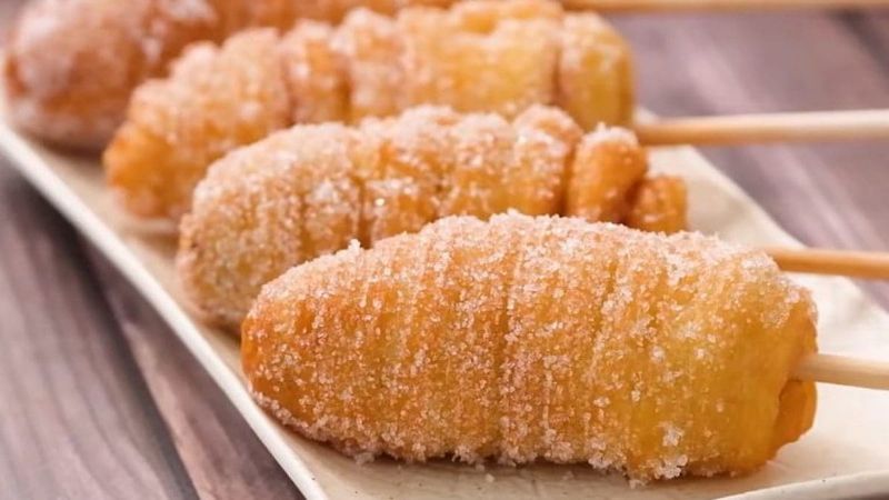 Banana Churros with Caramel Dipping Sauce