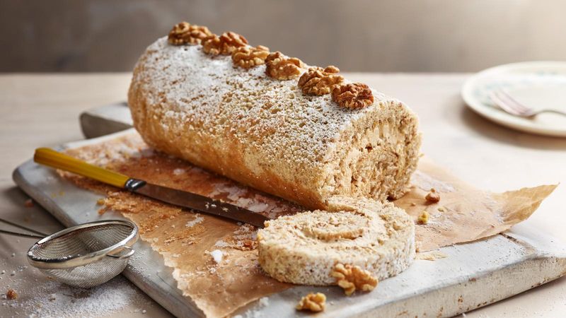 Espresso Walnut Cake Roll
