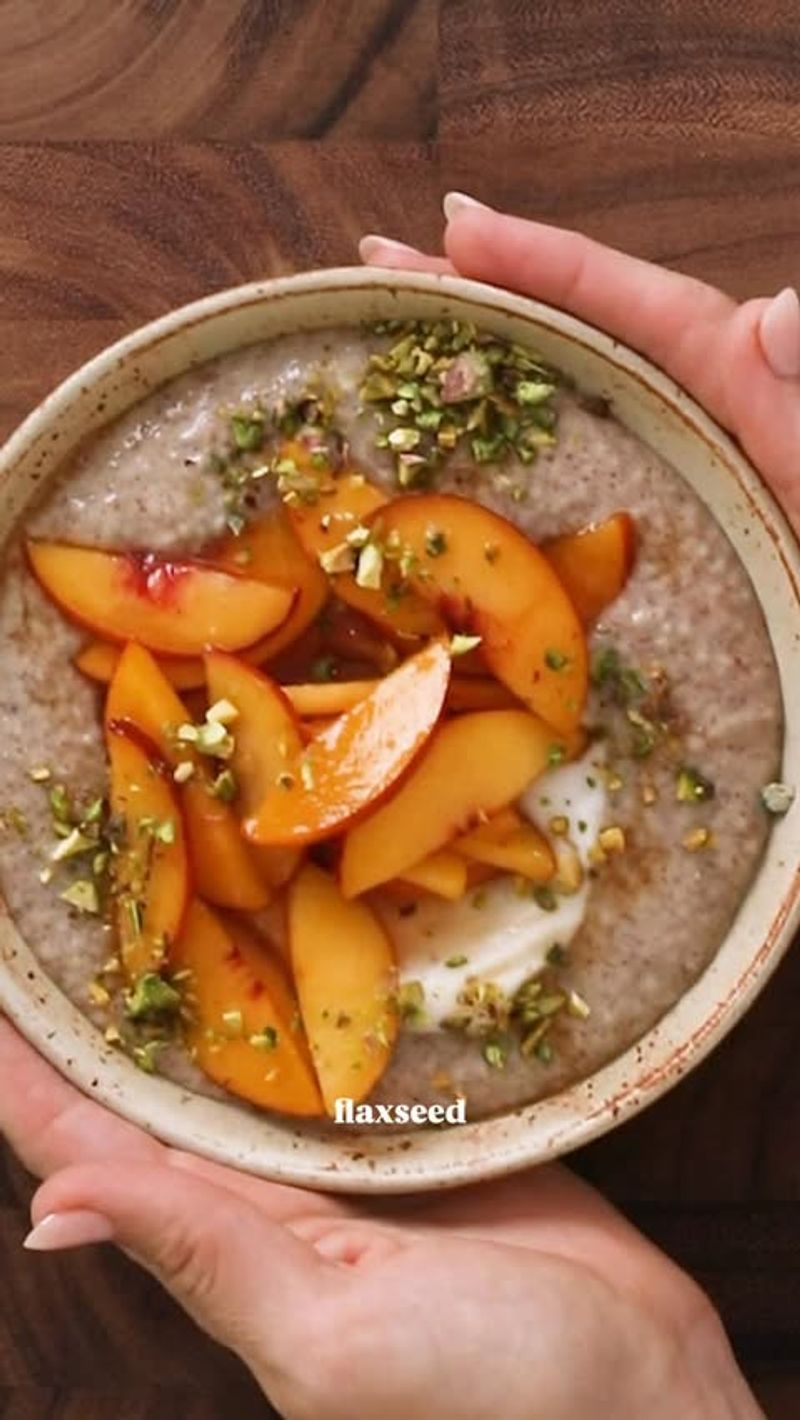 Peach and Flaxseed High-Fiber Bowl