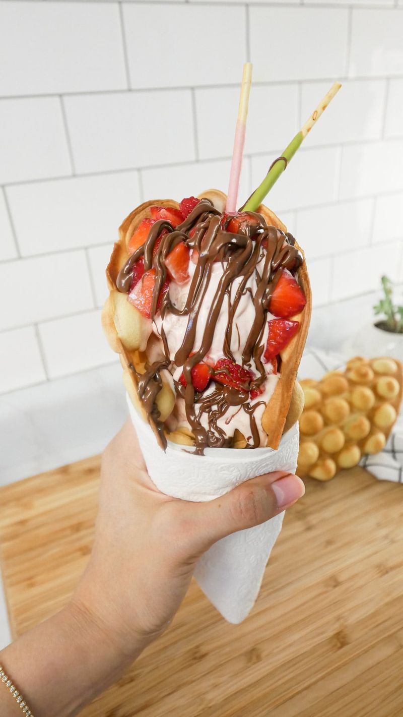 Bubble Waffle with Ice Cream