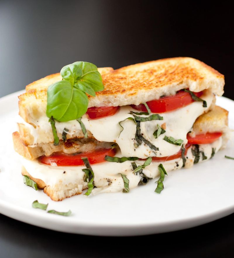 Tomato and Basil Caprese Grilled Cheese
