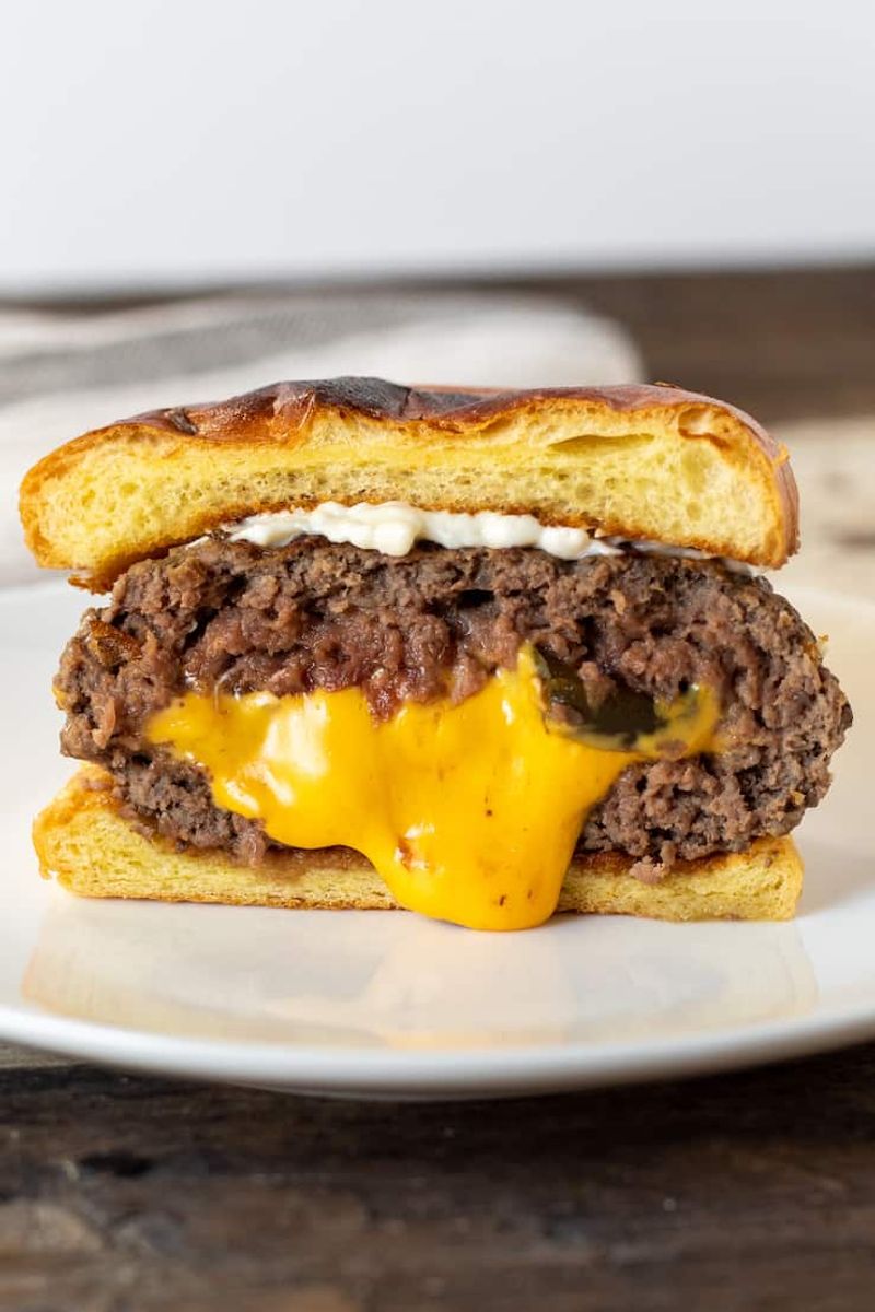 Cheddar Stuffed Burgers