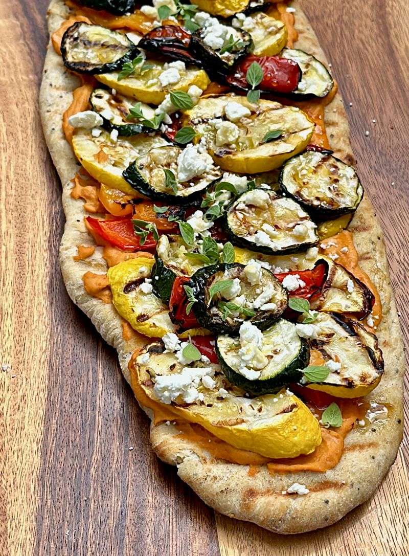 Hummus and Veggie Flatbread
